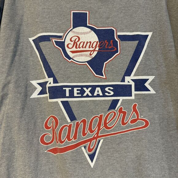 Texas Rangers Mitchell & Ness MLB Men's Gray Retro Logo Short Sleeve XL T-Shirt - Picture 2 of 7